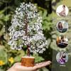 Clear Quartz Tree of Life Chakra Tree, Wire Bonsai Feng Shui Tree, Money Tree Home Decor, Spiritual Gift, Living Room Decor Accessories Silver Wire