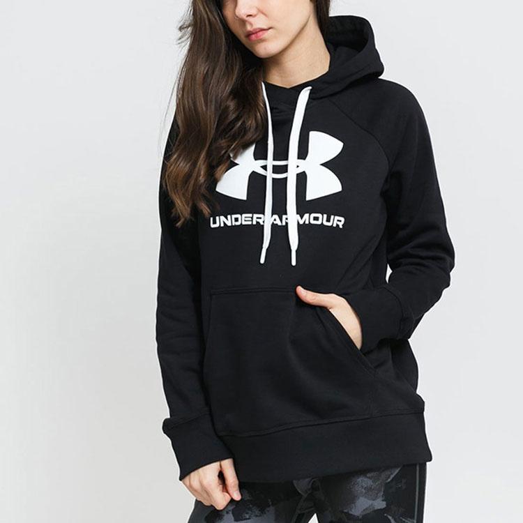 Under Armour Sweatshirts Women's Black Hooded Moderate Regular Unisex 1356318-001