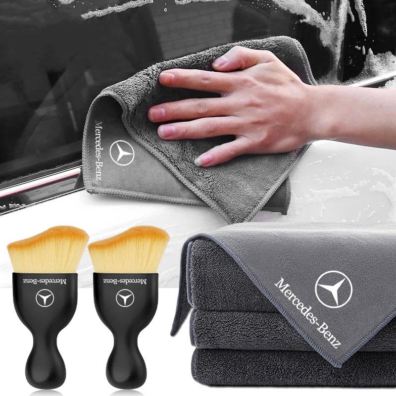 Car Cleaning Soft Brush Car Wash Towel Microfiber Cleaning Rag Cloth Car Goods for Mercedes Benz B/C/E/S Class A Class AMG C200L GLC GLK CLA GLA