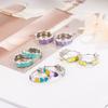 Color Love Ear Buckle Niche Design Sense Simple and Sweet Personality Circle Earrings