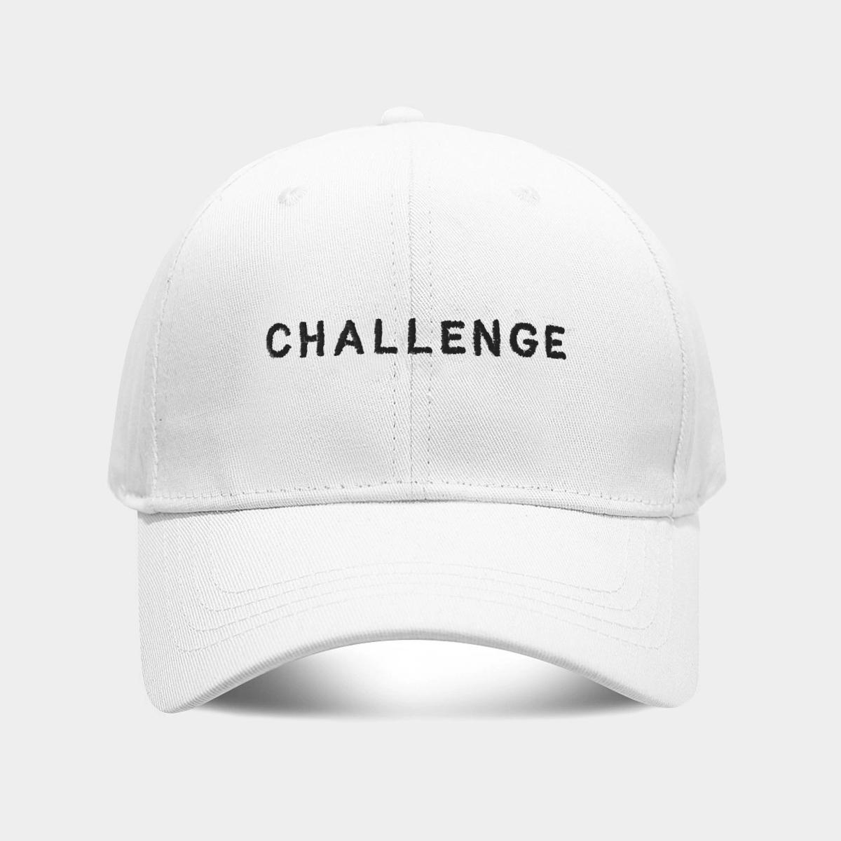 

Модная вышитая бейсболка «Challenge» с защитой от солнца для мужчин и женщин белый