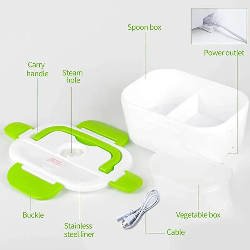 Portable Electric Lunch Box Food Heater Rice Cooker Container Dinnerware Set 12V - 24V 110V 220V Warmer Bento Boxes