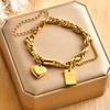 European and American new stainless steel Cuban chain oil pressure love bracelet