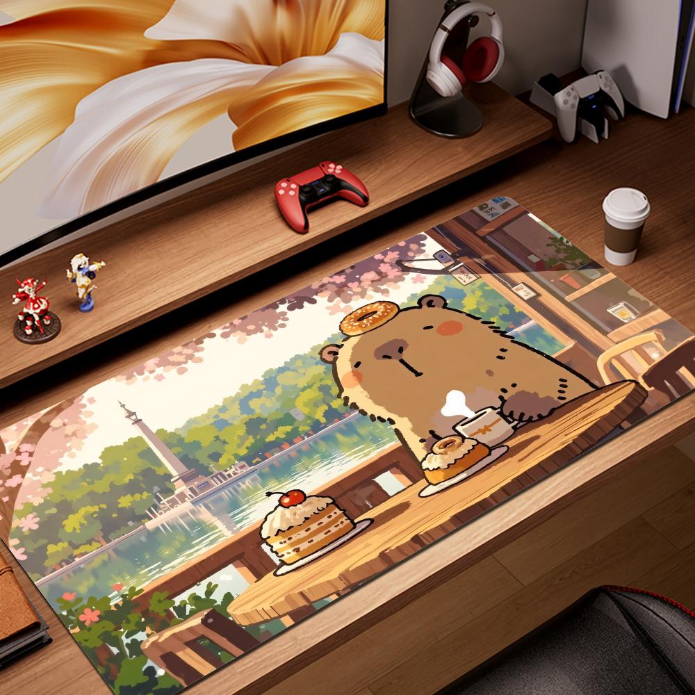 HYBXAXC Cartoon CUTE Capybara Mouse Pad Non-slip Desk Mat PC Laptop Accessories Rubber Office Keyboard Large Gamers Decoracion