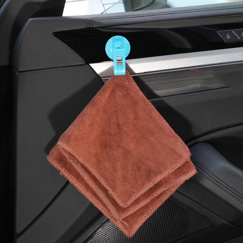 Universal Suction Clip Glass Metal Tile Surfaces Simple Attach Firm Grip Car Clip Accessory Suitable for Car & Bath Use