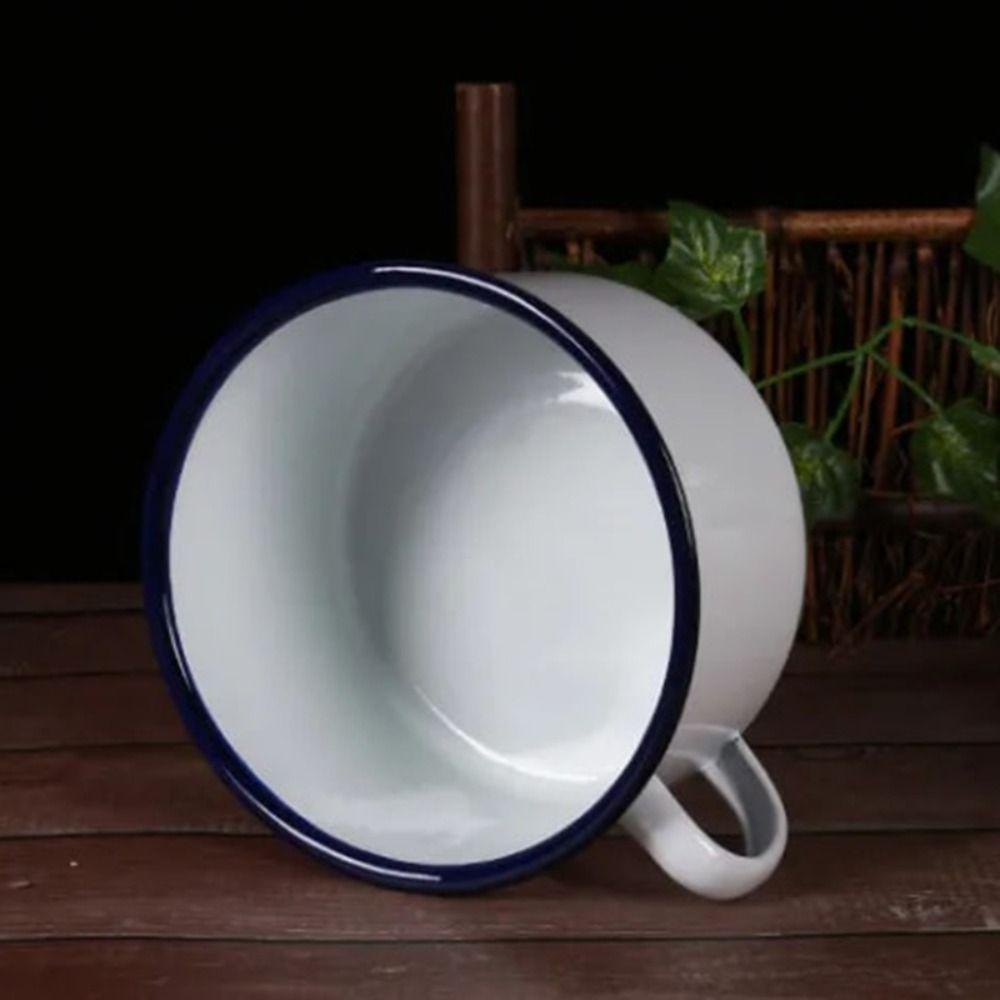 1300ml Ramen Bowl Handle Enamelware Mug Nostalgic Rice Bowl  Soup