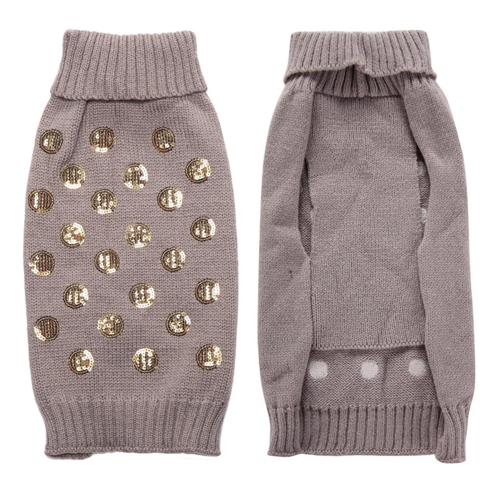 

Pet Sweater for Dogs Warm Autumn Winter Puppy Clothes Acrylic Fabric Squama Design Machine Washable Grey Xl Pet Sweater M