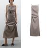 MD Spring/Summer New Arrival Women's Clothing Normcore Old Money Style Texture Draping Effect Elegant Long Braces Dress 6695595