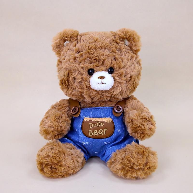 Cartoon Denim Clothes Couple Bear Plush Toys Chinese Valentine's Day Event Gift Confession Doll Pressing The Bed Doll