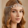 Retro Ethnic Style Hair Chain Rhinestone Tassel Hair Accessory Hair Jewelry Head Chain Tiara  Party