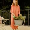 Micro Modal Long Button Dress Rust Rose  Fwed070 