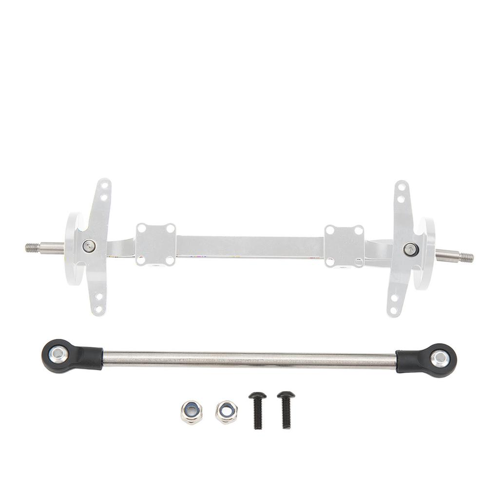 RC Front Axle Steering Link Rod Set Aluminum Alloy Steel RC Front Steering Wheel Axle for Tamiya