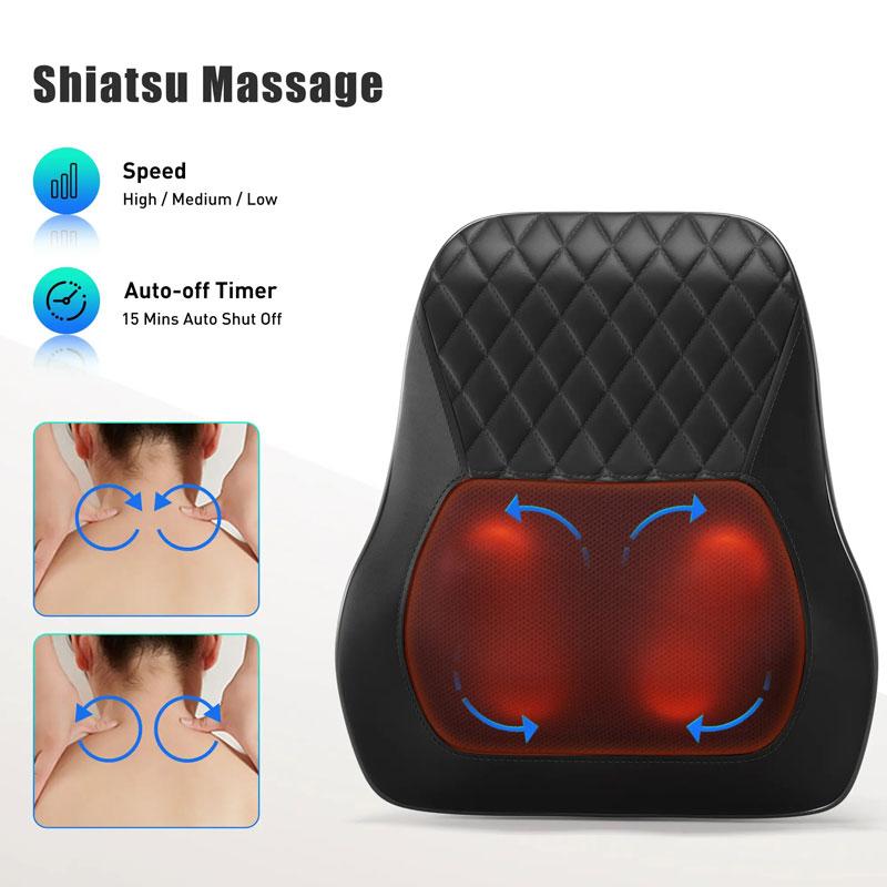 Nackkuddemassageapparat 3 hastighetsjustering Vibrationsvärmemassagemaskin kan användas för att slappna av axlar, nacke och ryggmuskler