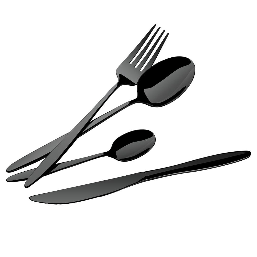 24-Piece Cutlery Berlinger Haus Bh-3063 Shiny Black