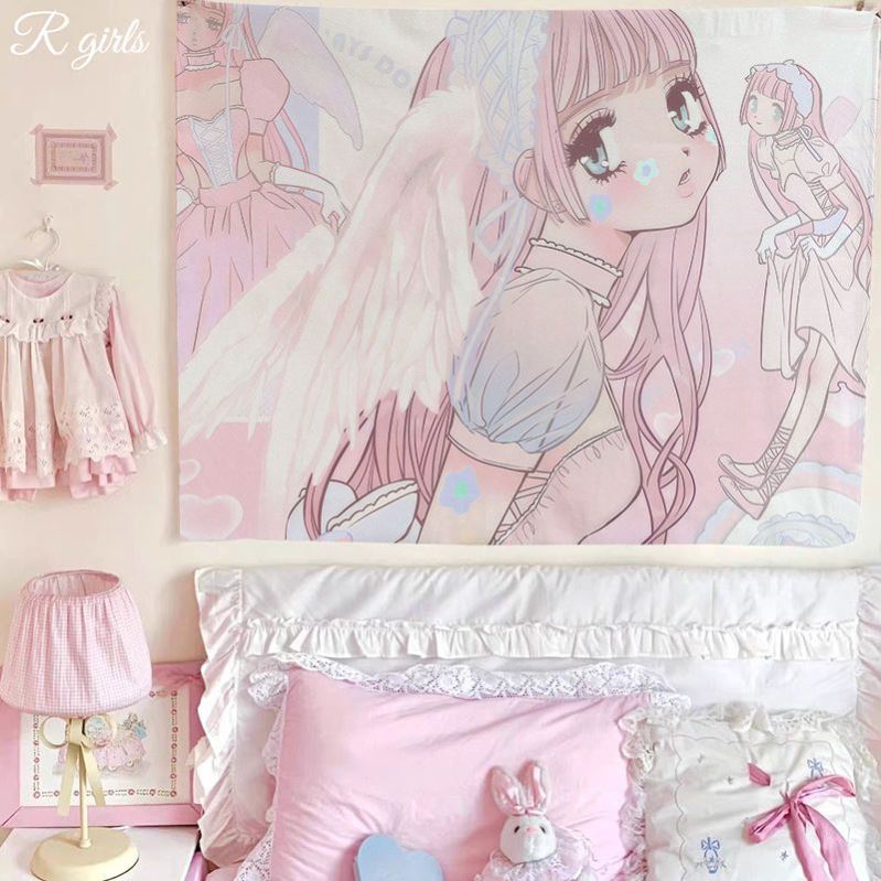 

Sweet cool girl hanging cloth cute beautiful girl background cloth bedroom decoration cloth living room tapestry 74x94cm(29x37in)