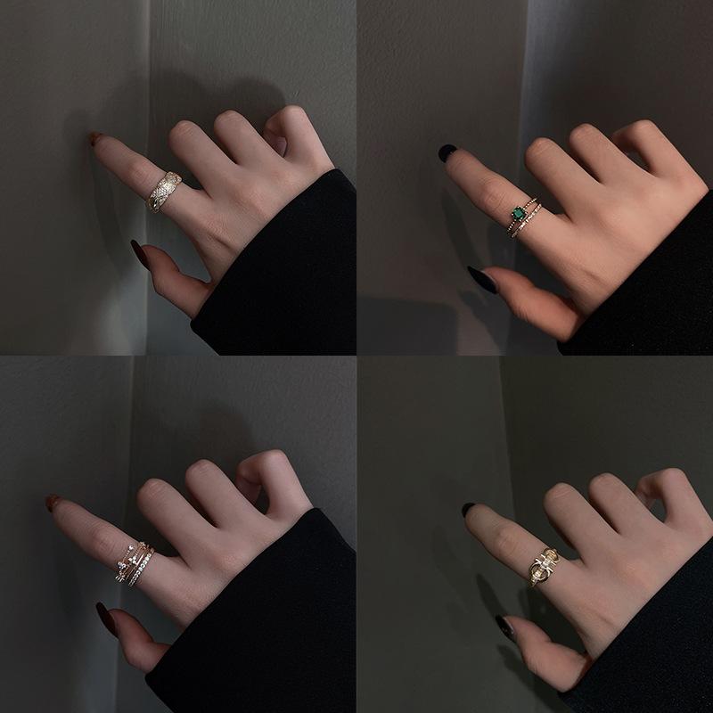European and American Ins Style Open Ring Women's High-end Pearl Index Finger Ring Niche Design Hand Jewelry Wholesale