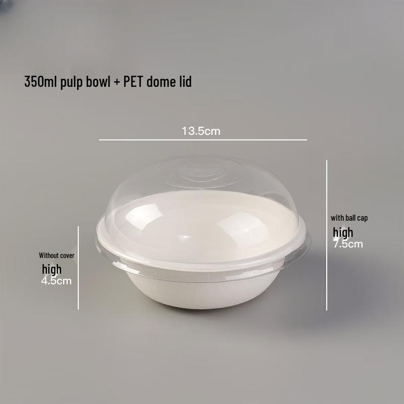 

Disposable Pulp Yogurt Bowls with Dome Lids