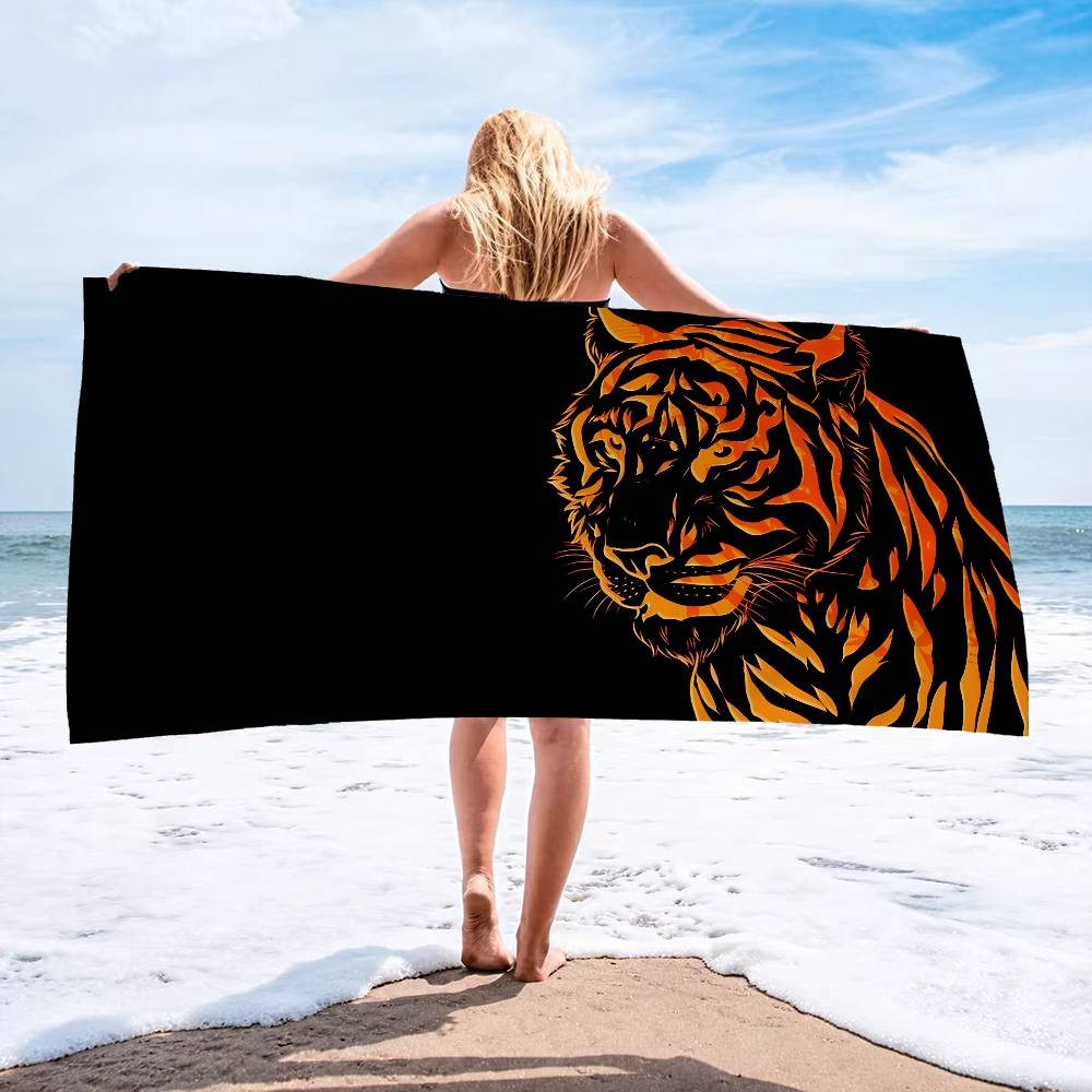 Tiger Pattern Big Microfiber Beach Towels Quick Dry Towel Sand Beach Towels Pool Towel For Travel Swim Pool Yoga