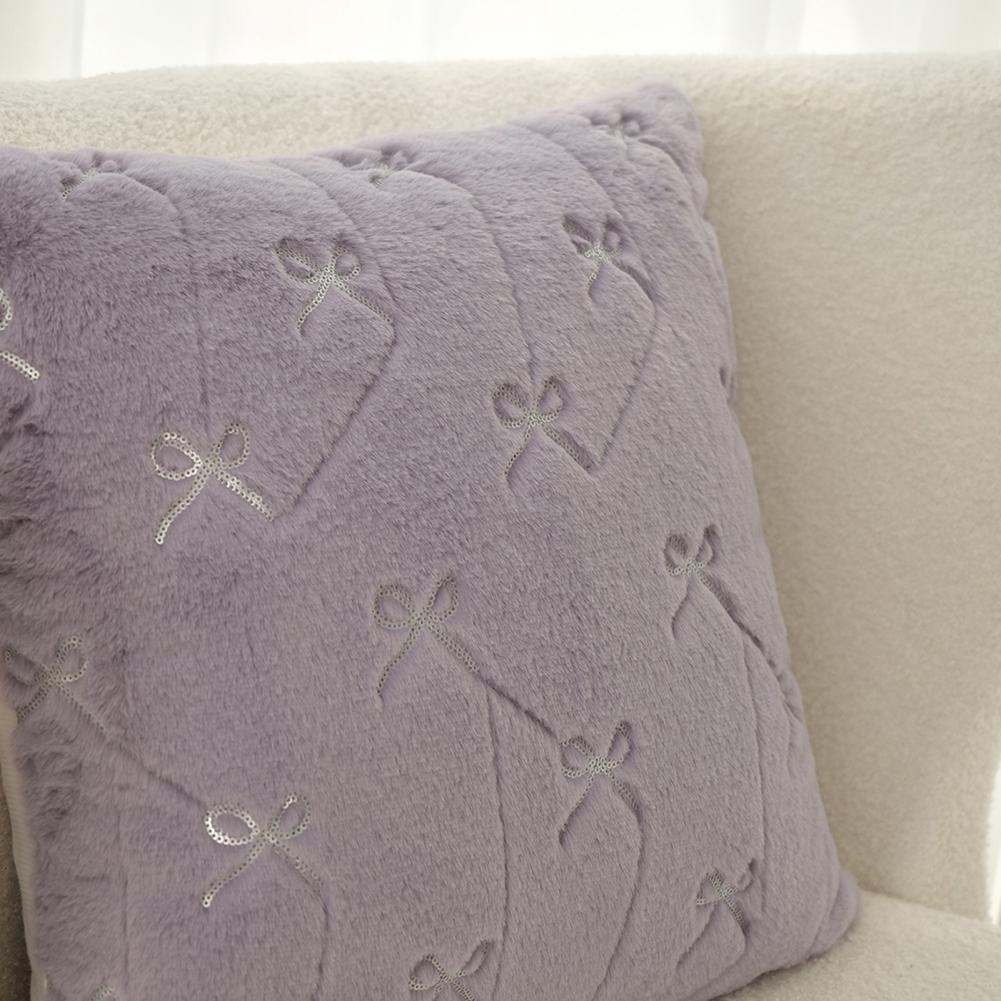 Throw Pillowcase Bowknot Pattern Hidden Zipper Wrinkle Resistant Pillow Cover Bedroom Living Room  Cushion Cover Sofa Home Decor