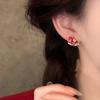 18k real gold electroplated new Chinese zircon natal year pony stud earrings exquisite earrings women