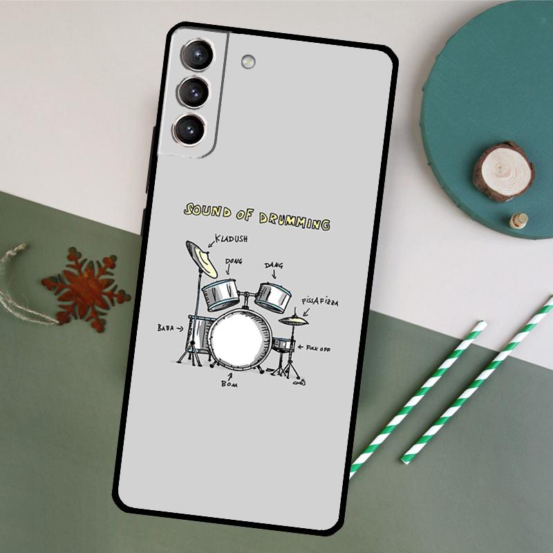 Musical Instrument Drum Phone Case For Samsung Galaxy S25 S26 Ultra S20 S21 S22 S23 S24 Plus S10 S25 FE Back Cover