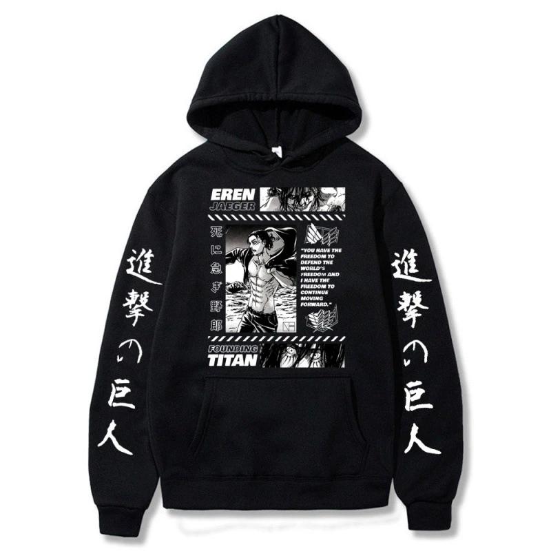 Anime Attack On Titan Levi Ackerman Print Hooded Men Women Classic Hoodies Oversized Sweatshirt Harajuku Unisex