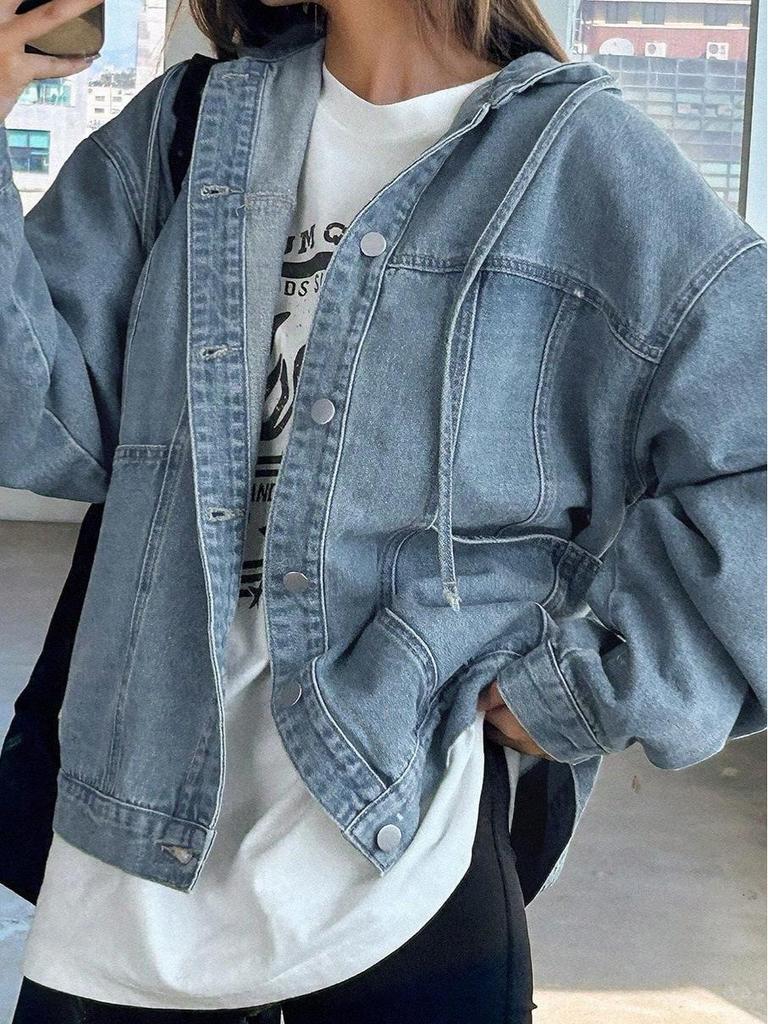 Women's Retro Hooded Denim Jacket - Early Spring Collection