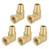 Brass Pipe Fitting 90 Degree Barstock Street Elbow 1/8" N PT Pipe Connector for Gas Air Propane 5pcs