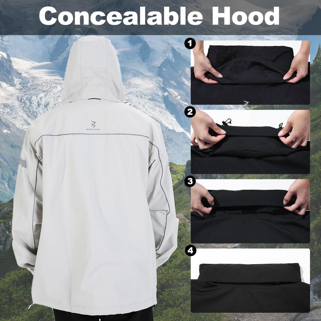 Rain Top and Bottom Rain Rain Storage Bag Rainy Season Camping [Burjosy] Rainwear, Suit, Set, Bicycle, Men's, Raincoat, Waterproof, Windproof,