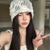 Women's Floral Hollow Slouchy Hat Spring Summer 3D Thin Breathable Korean Style Fashionable Cap