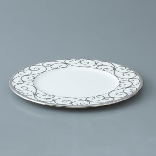 NARUMI Rondo Plate Set, 21cm, Gold and Platinum, Set of 2, Elegant and Stylish, Perfect for a Pair of Wedding Gifts, Gift Boxed, Product Number: 97351