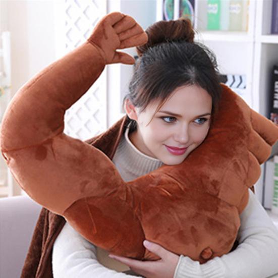 Yousheng Boyfriend Arm Pillow Stuffed Men Body Shape Pillow Hunky Chest Pillow Cuddle Companion for Neck And Shoulder Support