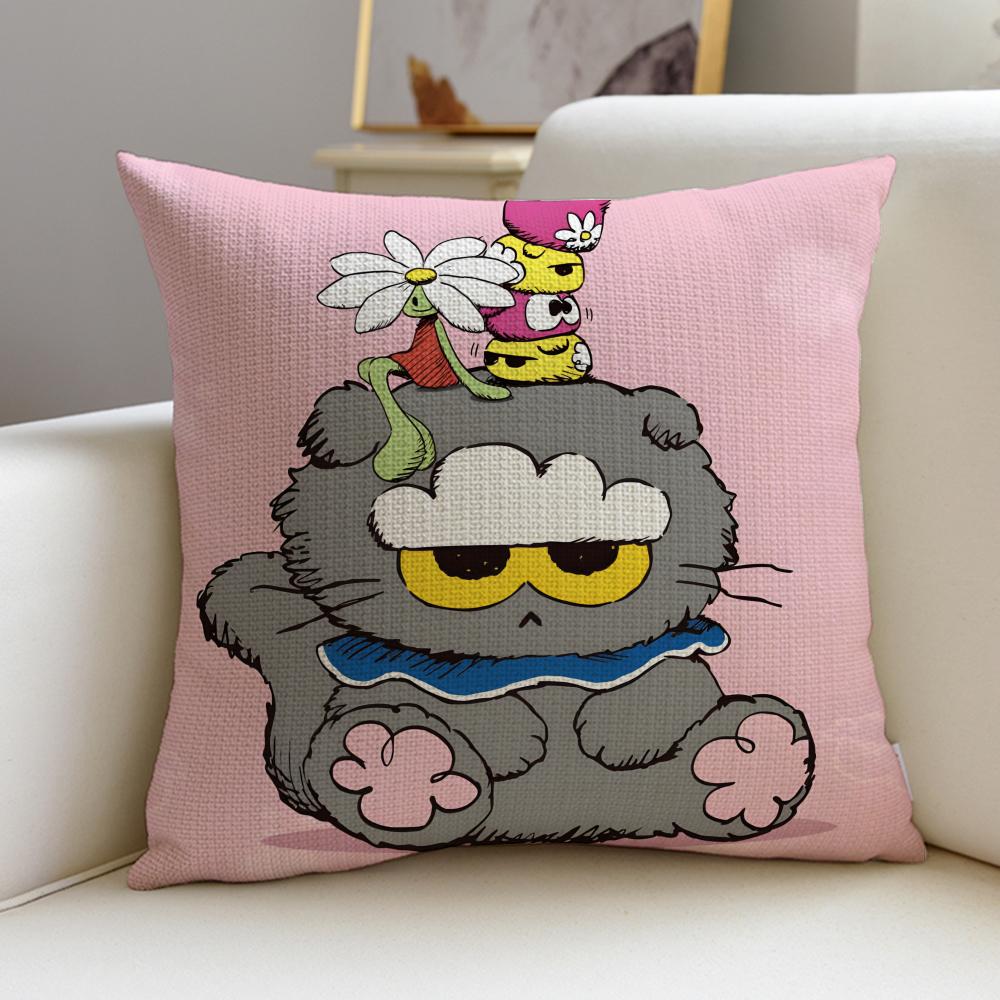 Friendly ZZOFRIENDSS Cushion Cover Breathable and skinfriendly linen pillowcase square removable and washable cushion