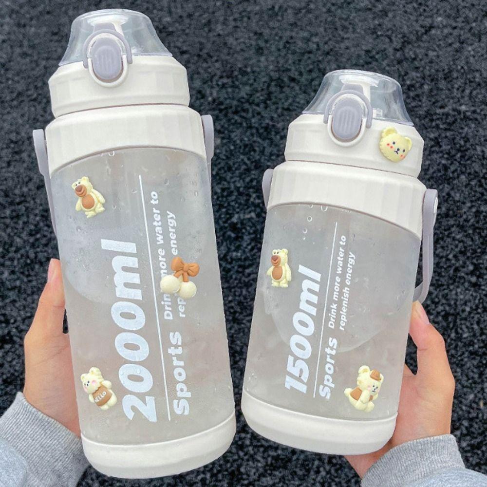 

with Straw Straw Sports Water Bottle With Handle Sports Fitness Water Cup Fitness