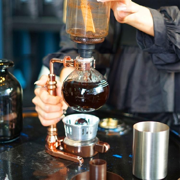 Caffettiera Sifone in Vetro Inclusi Sistemi di Estrazione Sottovuoto Manico in Legno Robusta Costruzione Resistente al Calore Per Case Caffetterie Preparazione Caffè Tè Bevande Fredde