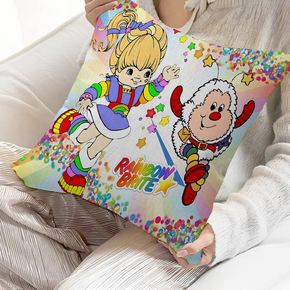 Rainbow Brite Anime Pillow Cover For Bedroom Room And Living Room Sofa Decorative Cushion Cover