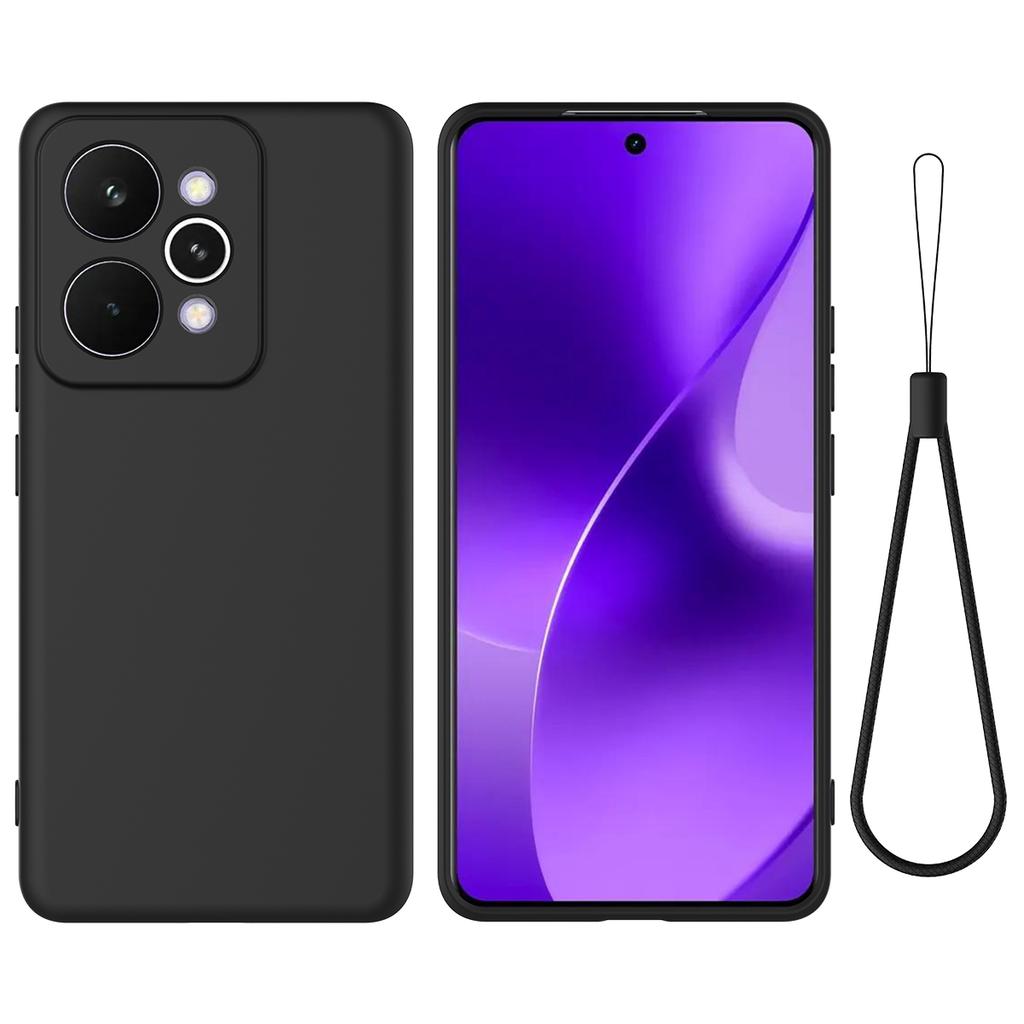 For Realme 15 Pro 5G Liquid Silicone Case Phone Back Cover with Hand Strap