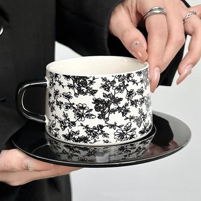 Shangqi Retro Nordic Ceramic Coffee Cup & Saucer Set