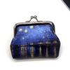 Monedero pequeño de piel sintética con estampado vintage para mujer, tarjetero y cartera corta.