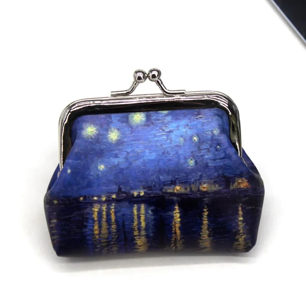 Monedero pequeño de piel sintética con estampado vintage para mujer, tarjetero y cartera corta.