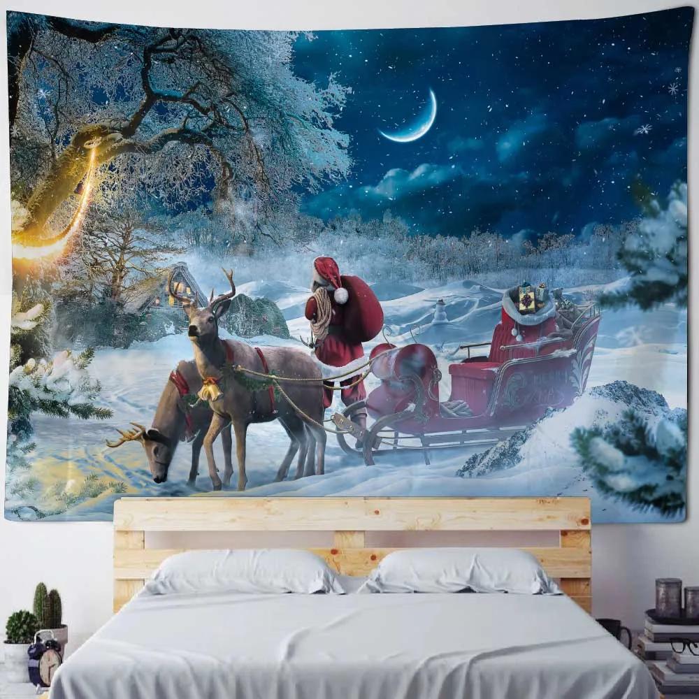 Christmas Tapestry, Holiday Decoration, Christmas Tree, Santa Claus, Home Art Decoration, Room Decoration, Hanging On The Wall