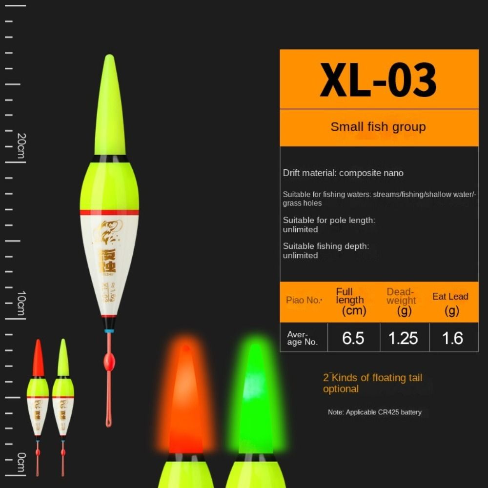 

50 шт. Светодиодный световой индикатор Поплавки для рок-фишинга Горячие. Бобберс с коротким хвостом Green Light XL-03