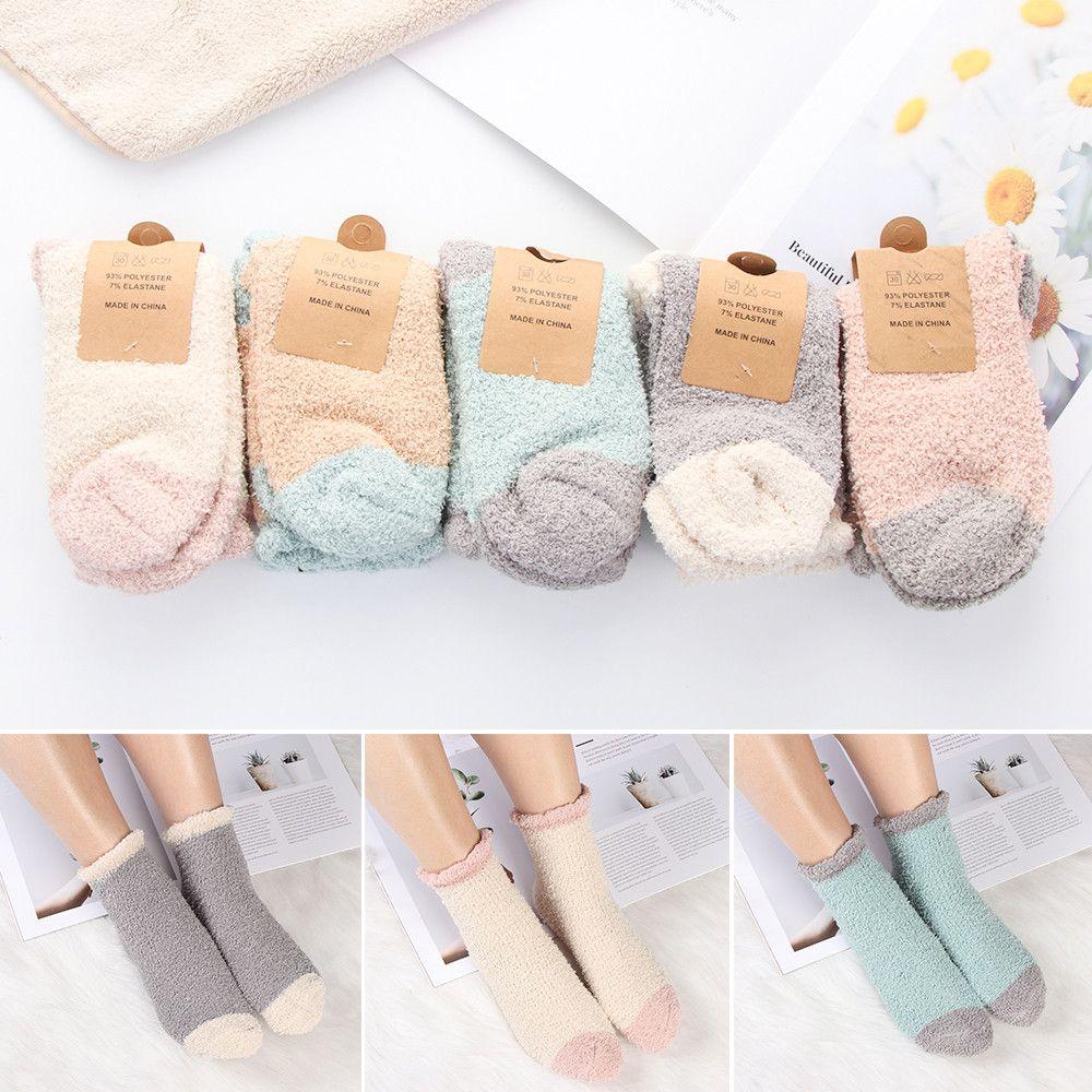 

Candy Colors Winter Warm Plush Cashmere Sox Coral velvet socks Thickening Soft хакі