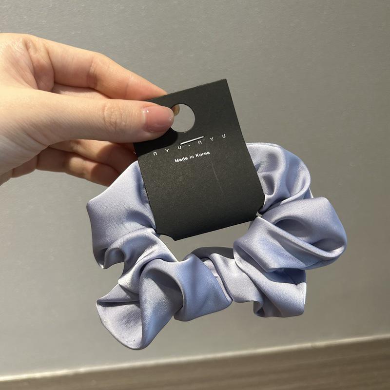 Средняя сатиновая шелковая резинка для волос: Элегантная корейская однотонная резинка для волос