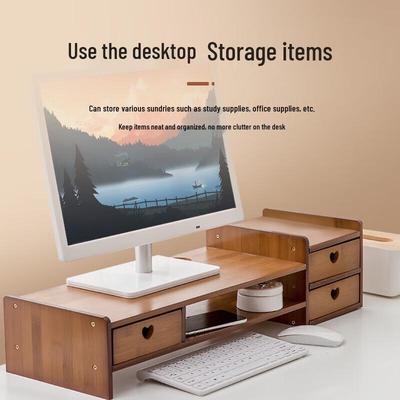 Desktop Monitor Riser with Storage Drawers