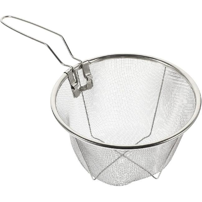 1Pc Stainless Steel Fry Basket with Handle, Round Wire Fry Basket, Steel French Fry Chip Basket (7.1 Inch)