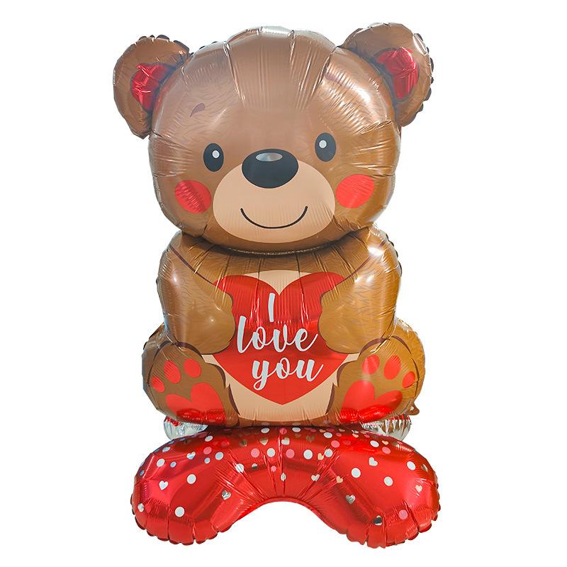 

Надувной шар Love Bear Heart из фольги, праздничные атрибуты, украшение для мальчика и девочки Standing Hug Bear (Brown)