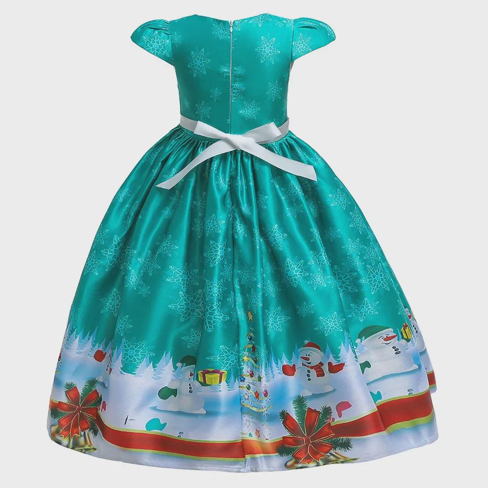 Νέο Χριστουγεννιάτικο Μακρύ Φόρεμα για Κορίτσια με Σχέδιο Άγιου Βασίλη