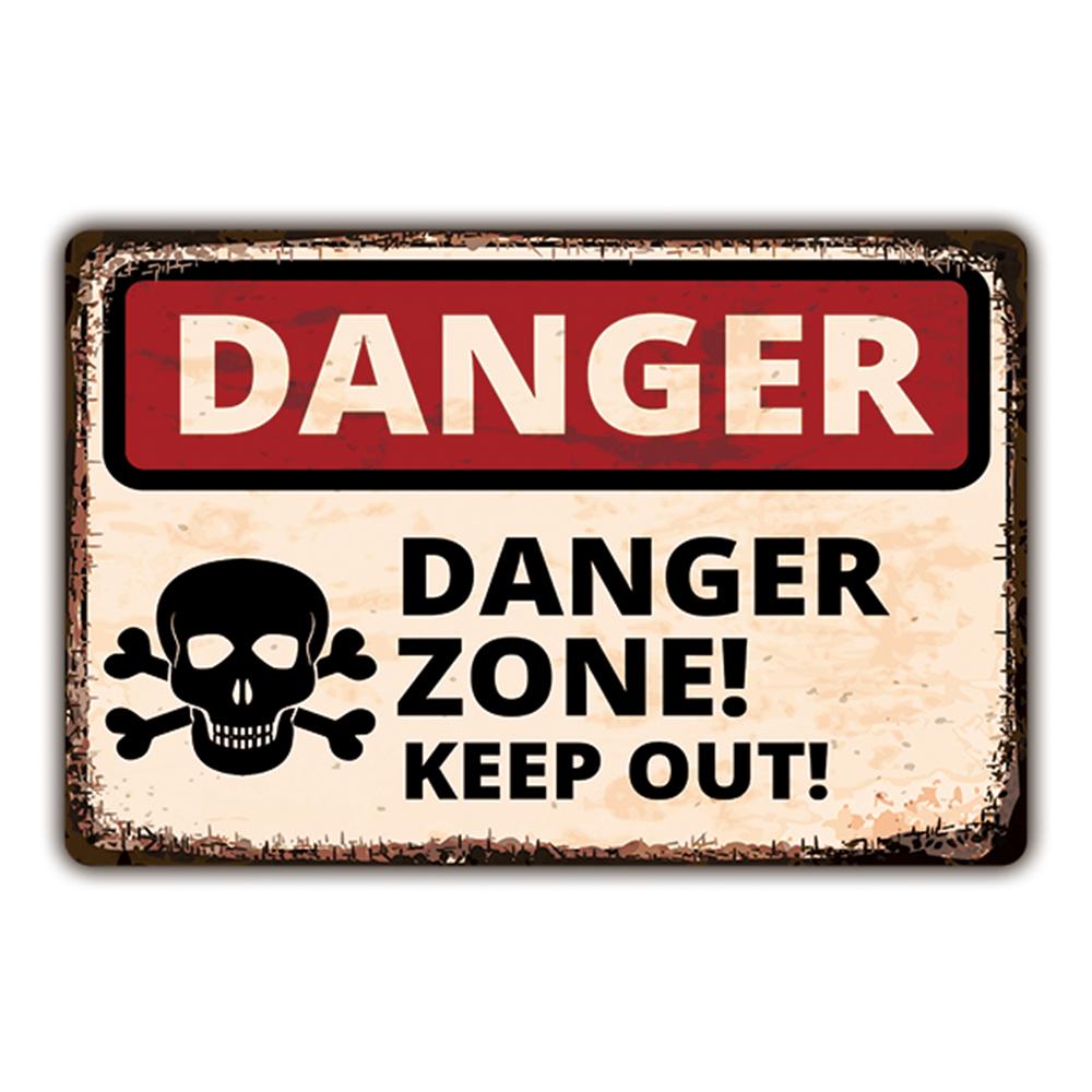 IBOOWU Danger DUST HAZARD Vintage Poster Retro Metal Tin Signs Wall Decor HIGH VOLTAGE Beware Warning Plaques