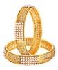 Traditional Gold Plated Pearl Studded Bracelet Bangles Set for Girls and Women